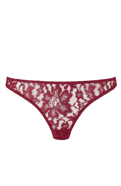 Sheer Lingerie Coco De Mer Underwear Bordeaux / 2502 / XS Naraya Brazilian Knicker