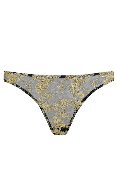Sheer Lingerie Coco De Mer Underwear Black Gold / 2501 / XS Oriana Brazilian Knicker