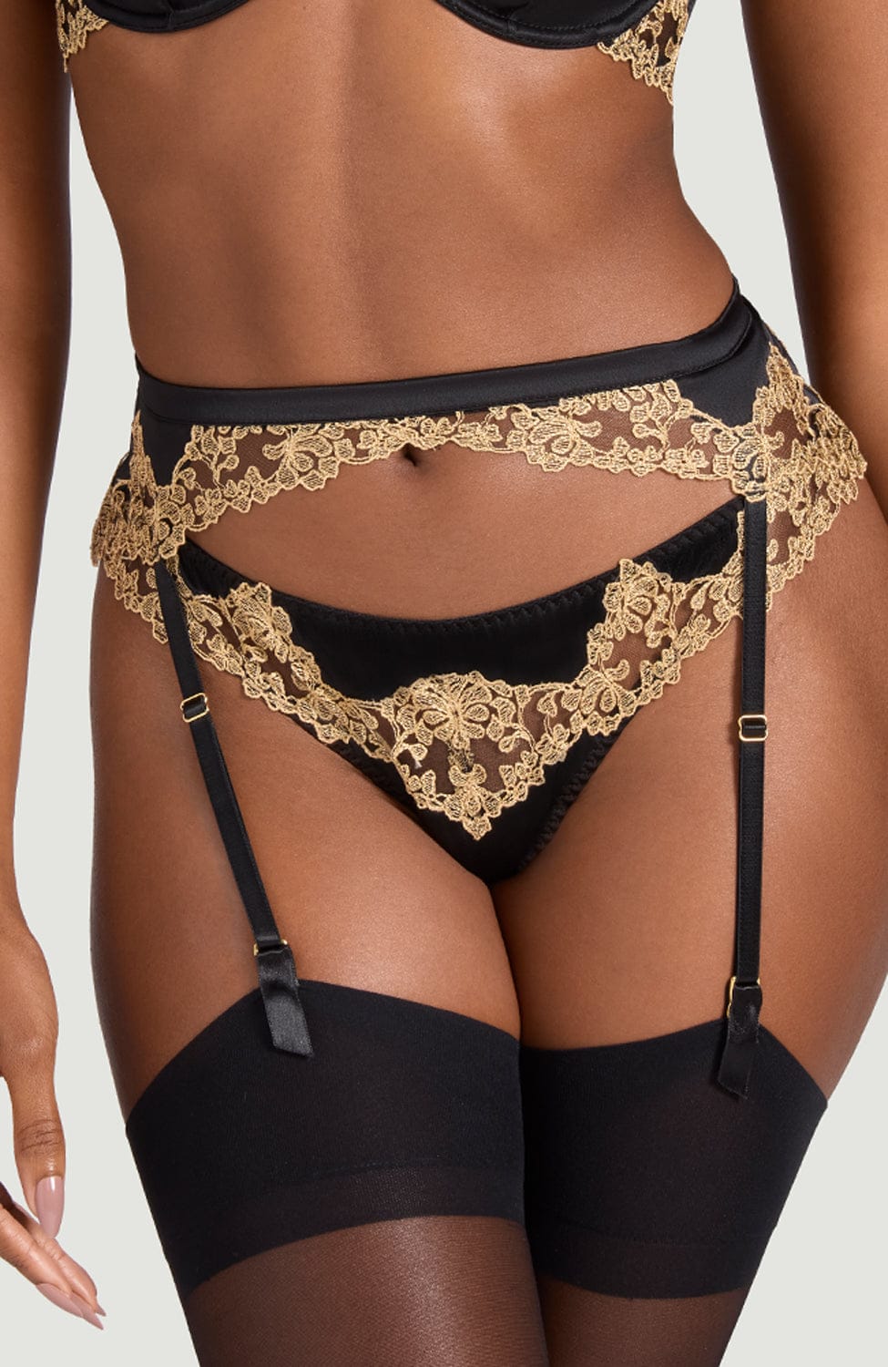 Sheer Lingerie Coco De Mer Underwear Reina Suspender Belt