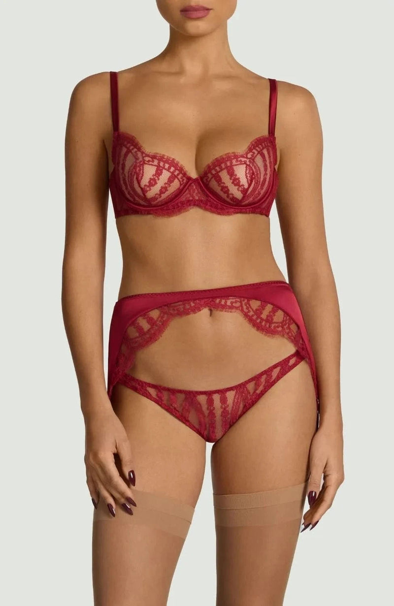 Sheer Lingerie Coco De Mer Underwear Renata High Waist Open Suspender Knicker