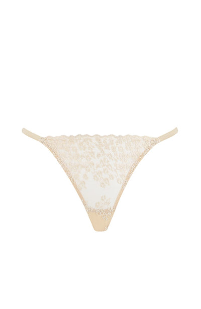 Sheer Lingerie Coco De Mer Underwear Champagne / 2501 / XS Selena Brazilian Knicker