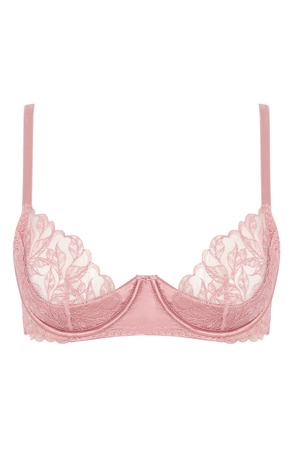 Sheer Lingerie Coco de Mer x Sheer Bras Blush Pink / 32A Rose Plunge Bra