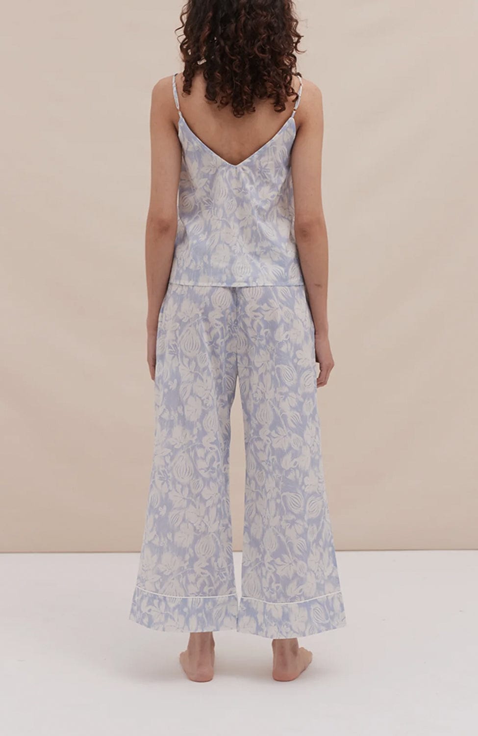 Sheer Lingerie Desmond & Dempsey Loungewear Alma Fig Cami and Wide Leg Set