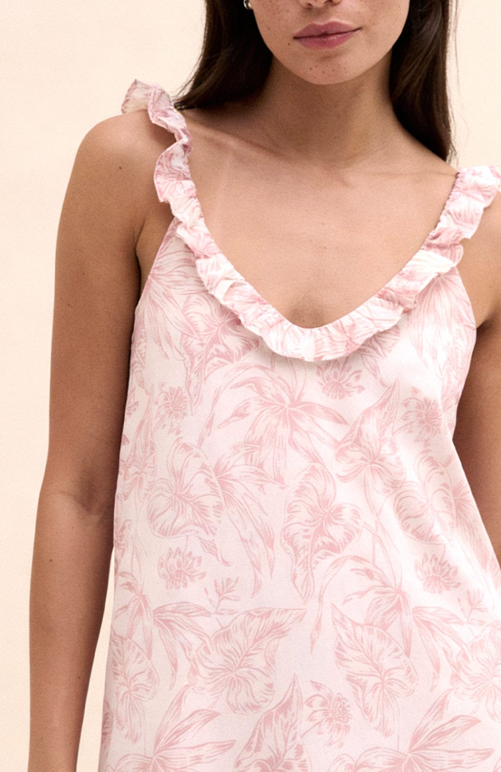 Sheer Lingerie Desmond & Dempsey Loungewear Purist Frill Slip Nightie