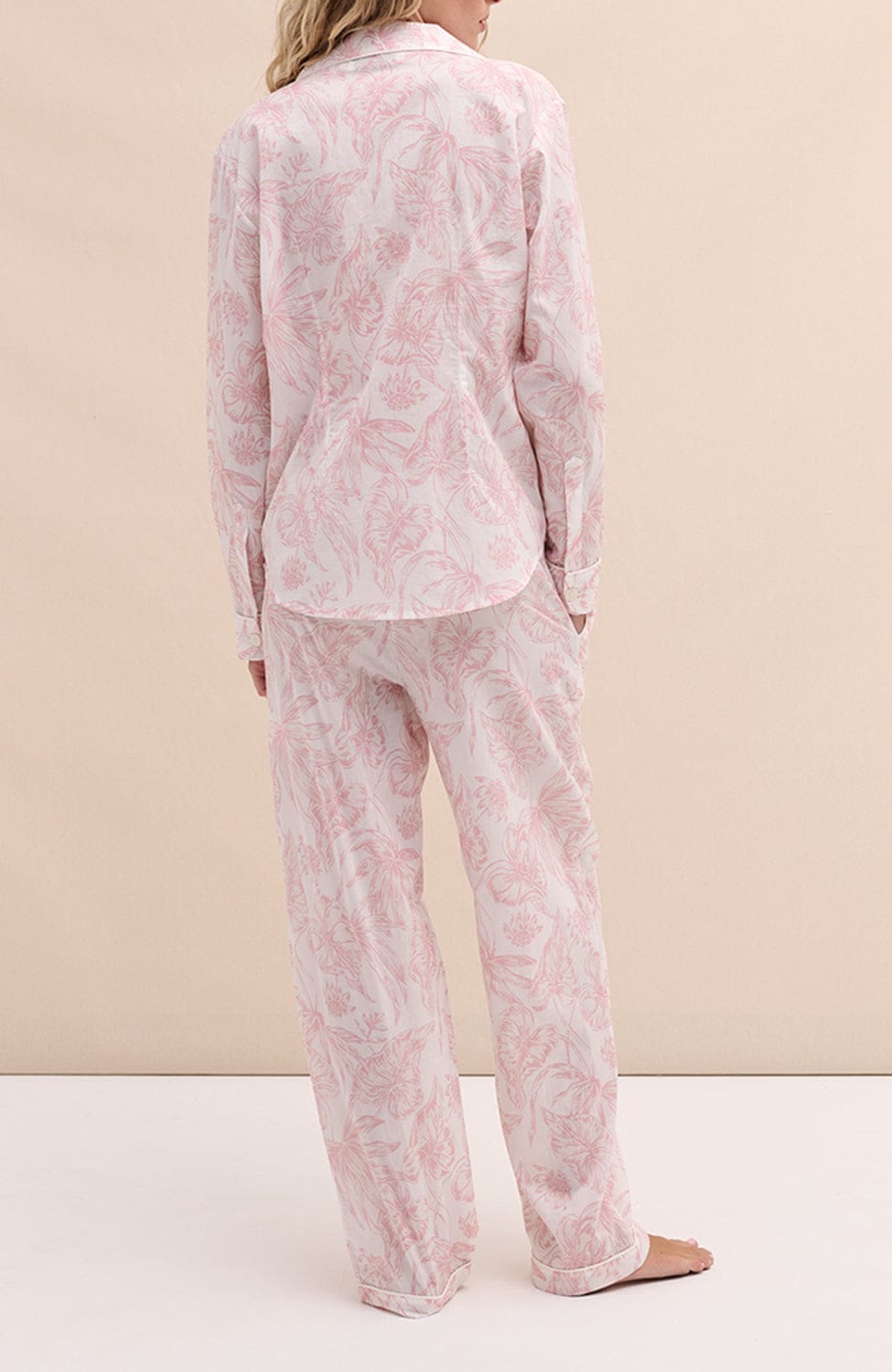 Sheer Lingerie Desmond & Dempsey Loungewear Purist Long Pajamas Set