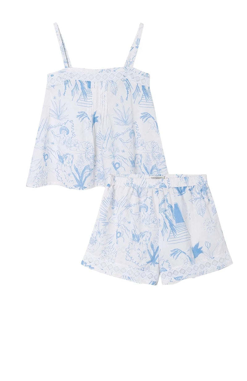 Sheer Lingerie Desmond & Dempsey Loungewear Temple Del Sol Cami & Short Set