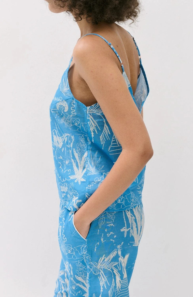 Sheer Lingerie Desmond & Dempsey Loungewear Temple Del Sol Cami & Wide Leg Set