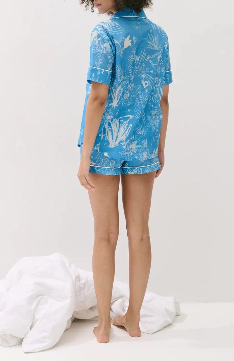 Sheer Lingerie Desmond & Dempsey Loungewear Temple Del Sol Short Pajama Set
