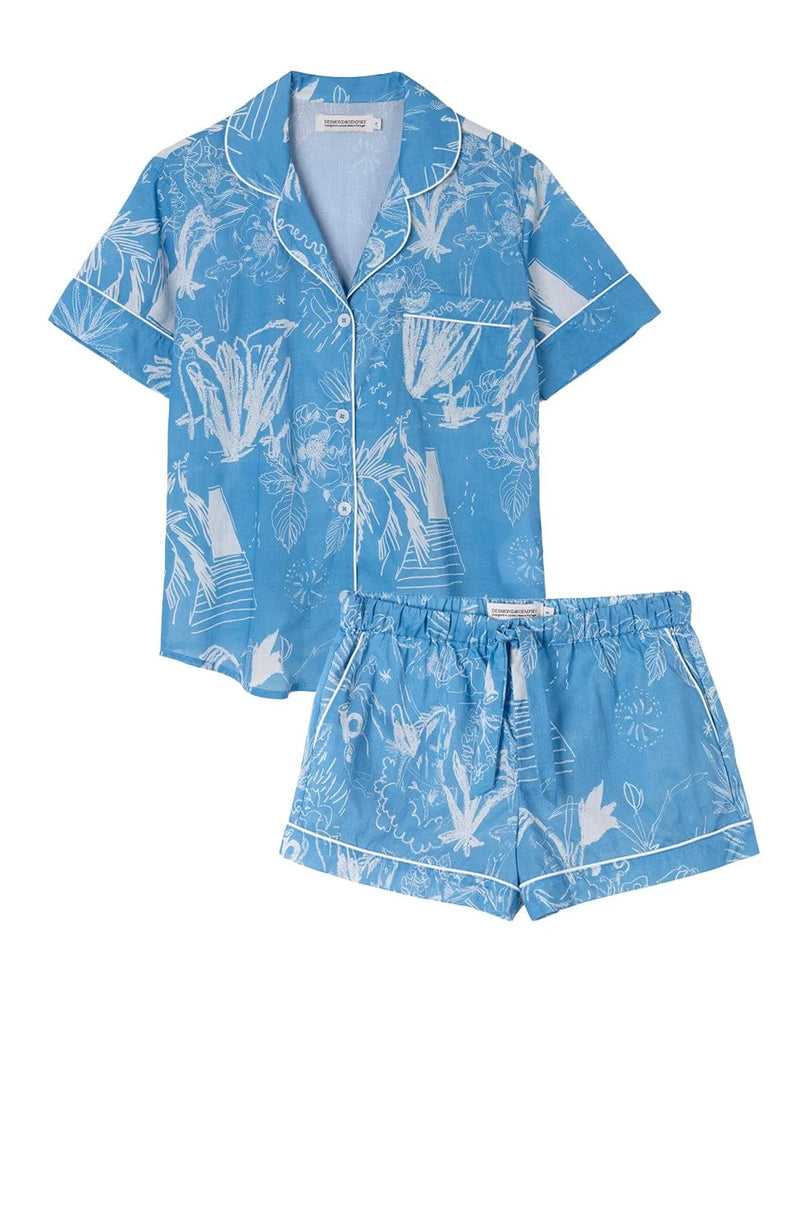 Sheer Lingerie Desmond & Dempsey Loungewear Temple Del Sol Short Pajama Set
