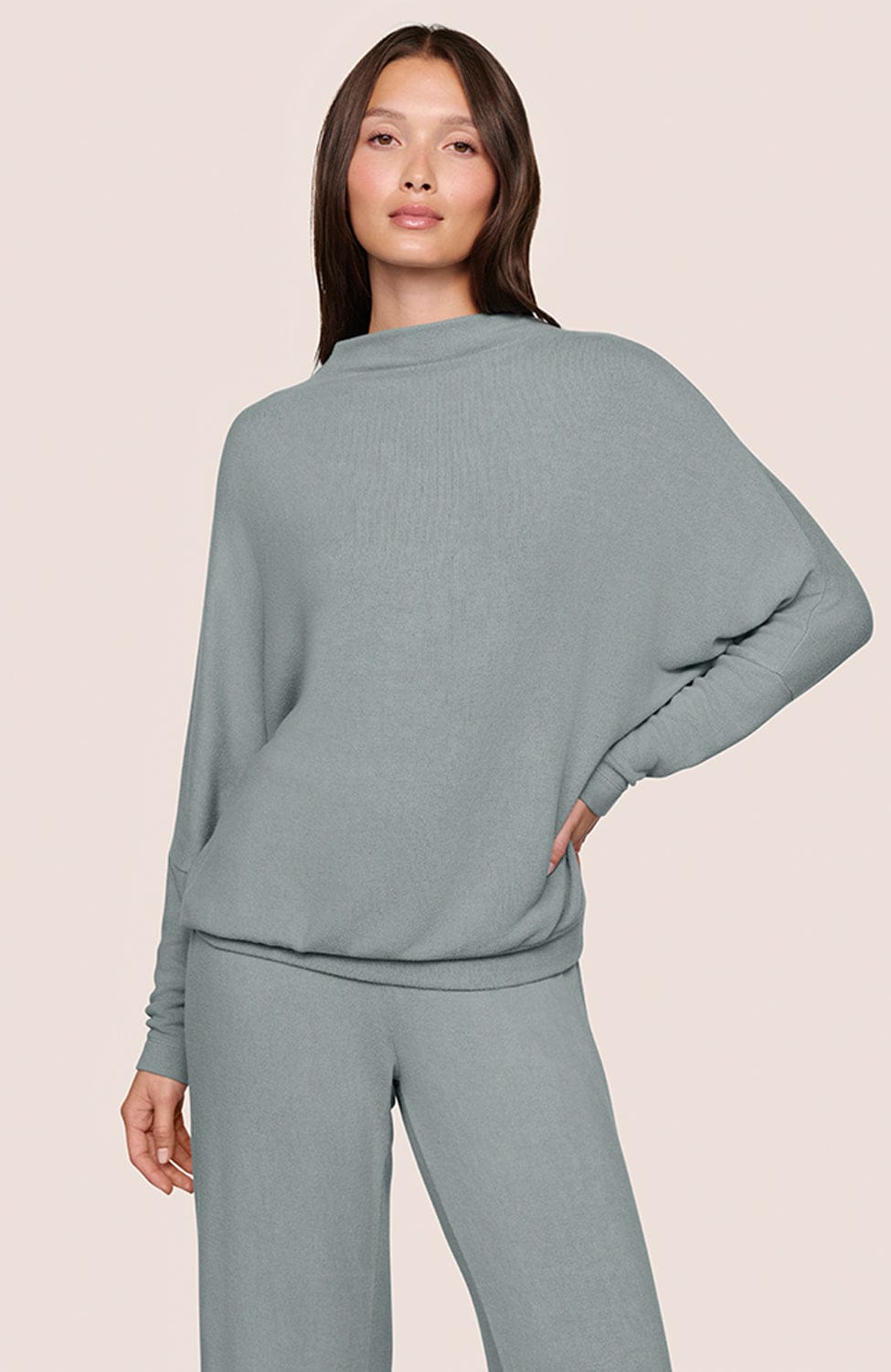 Sheer Lingerie Eberjey Loungewear Cozy Time Mockneck Pullover Set