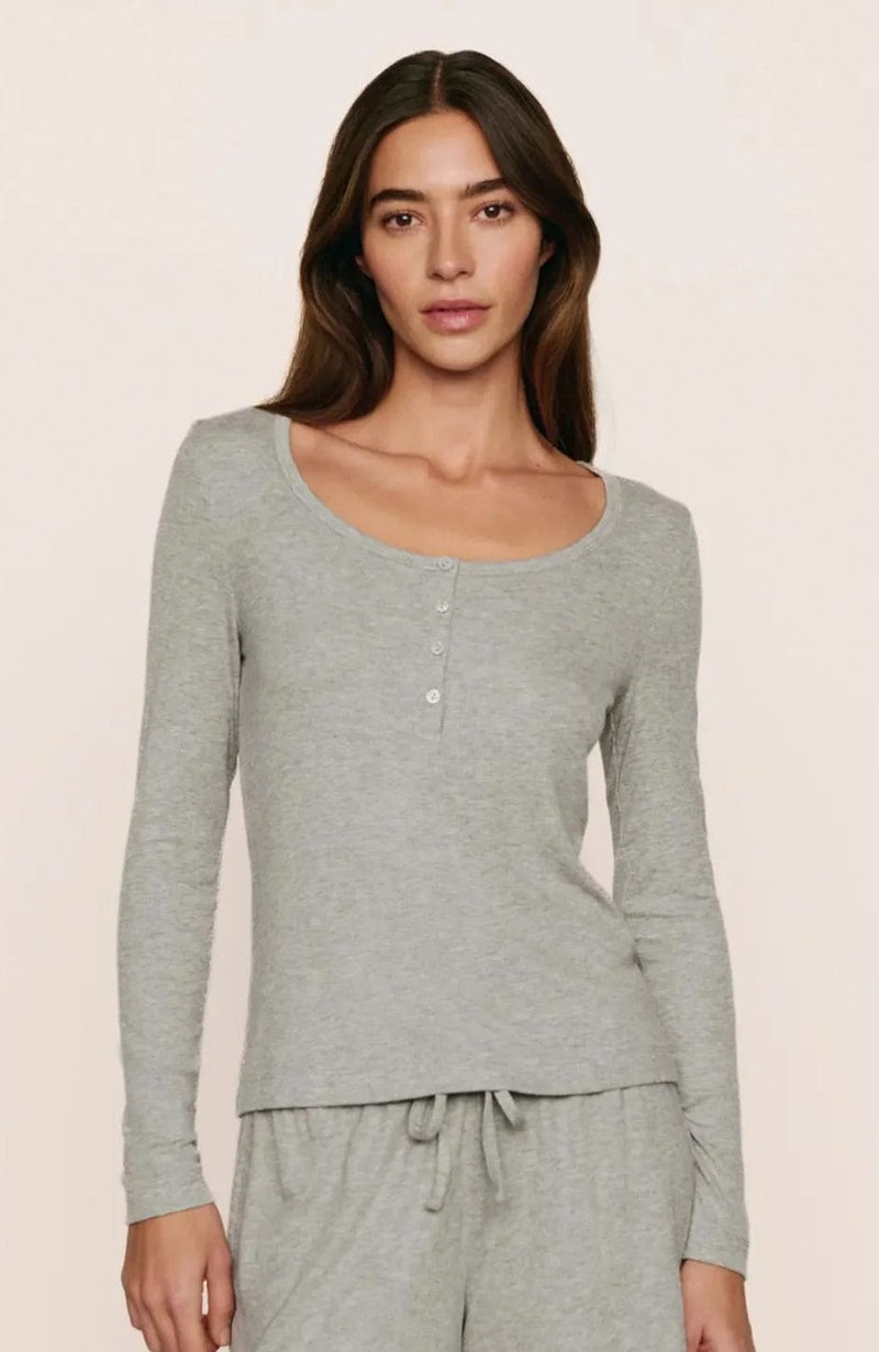 Dream Rib Long Sleeve & Pants Set-Loungewear-Eberjey-SHEER, SHEER, Luxury lingerie brand, Luxury lingerie Hong Kong, Designer lingerie HK, Designer lingerie online, International luxury lingerie, Luxury lingerie gift ideas, buy lingerie online, Designer lingerie global delivery, Luxury lingerie shipping to Australia, Luxury lingerie shipping to Singapore