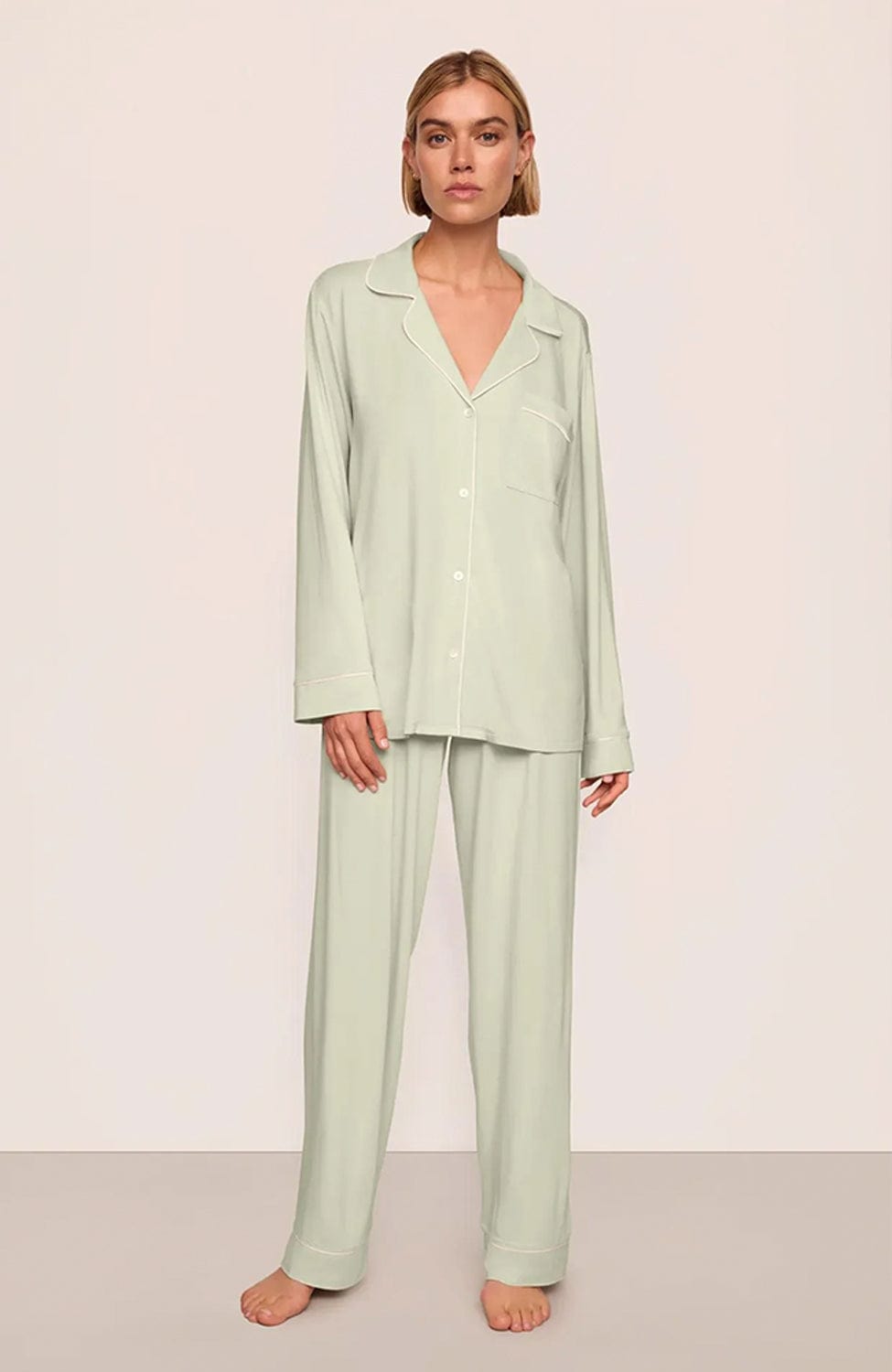 Sheer Lingerie Eberjey Loungewear Mint Cream Ivory / XS Gisele Long Pajama Set