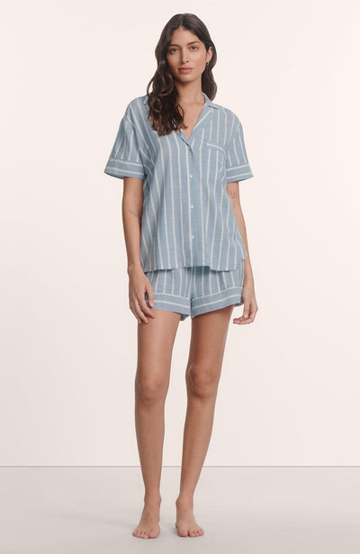 Nautico Shortie Pajama Set-Loungewear-Eberjey-SHEER, SHEER, Luxury lingerie brand, Luxury lingerie Hong Kong, Designer lingerie HK, Designer lingerie online, International luxury lingerie, Luxury lingerie gift ideas, buy lingerie online, Designer lingerie global delivery, Luxury lingerie shipping to Australia, Luxury lingerie shipping to Singapore
