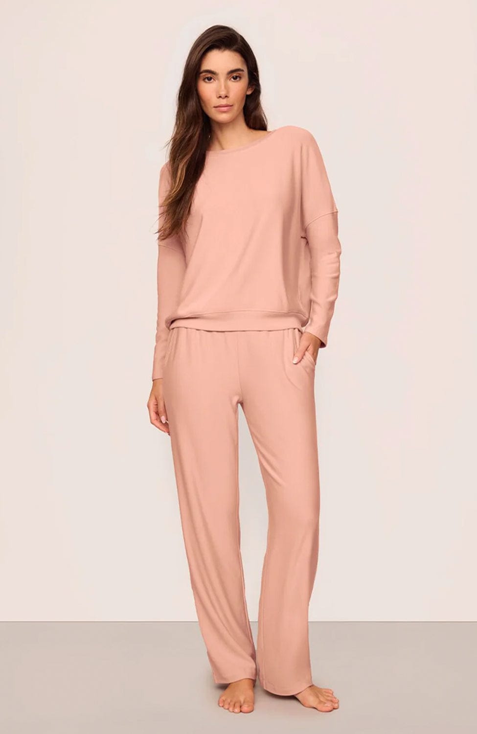 Sheer Lingerie Eberjey Loungewear Velvet Pink / XS Softest Sweats Pullover and Straight Pant Set