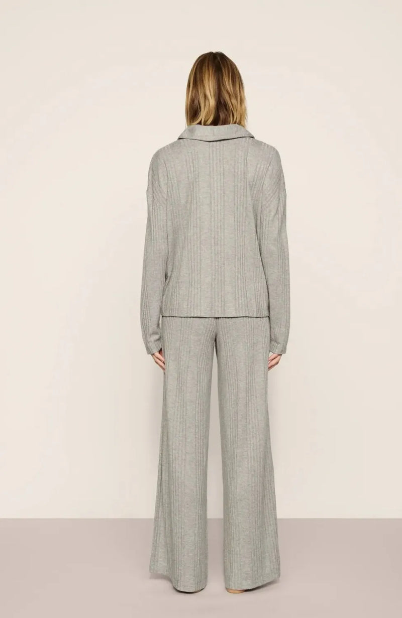 Sheer Lingerie Eberjey Loungewear Verigated Rib Long Polo Set