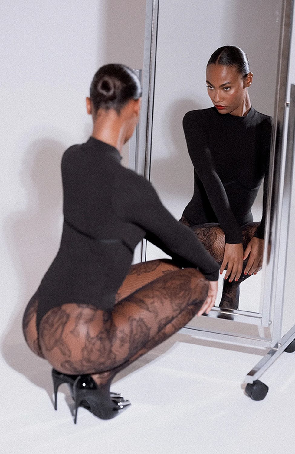 Sheer Lingerie Fleur du Mal Bodywear Hourglass Rib Longsleeve Bodysuit