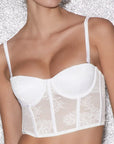 Sheer Lingerie Fleur du Mal Bras Bouquet Lace Bustier Top