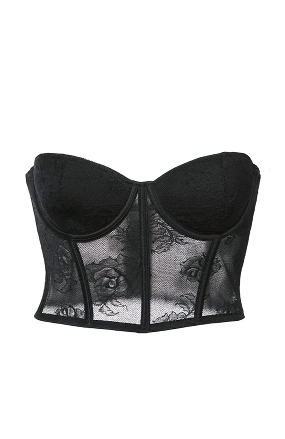 Sheer Lingerie Fleur du Mal Bras Bouquet Lace Bustier Top