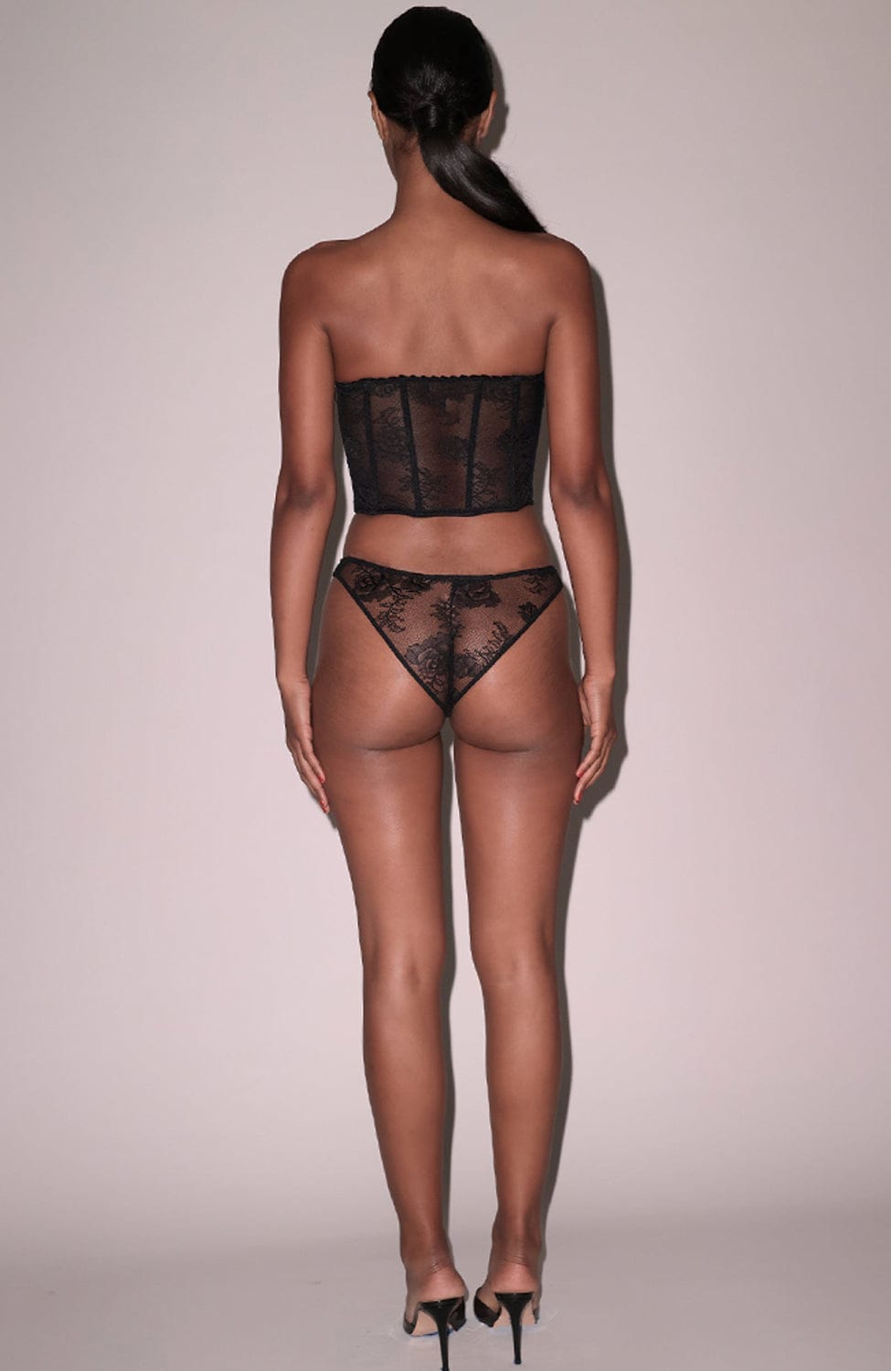 Sheer Lingerie Fleur du Mal Bras Bouquet Lace Corset Top