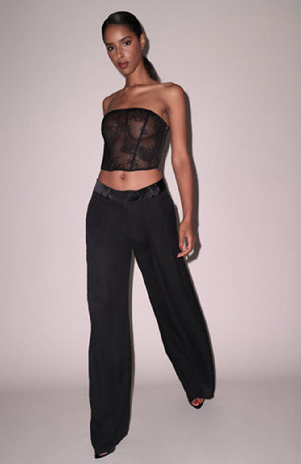 Sheer Lingerie Fleur du Mal Bras Bouquet Lace Corset Top