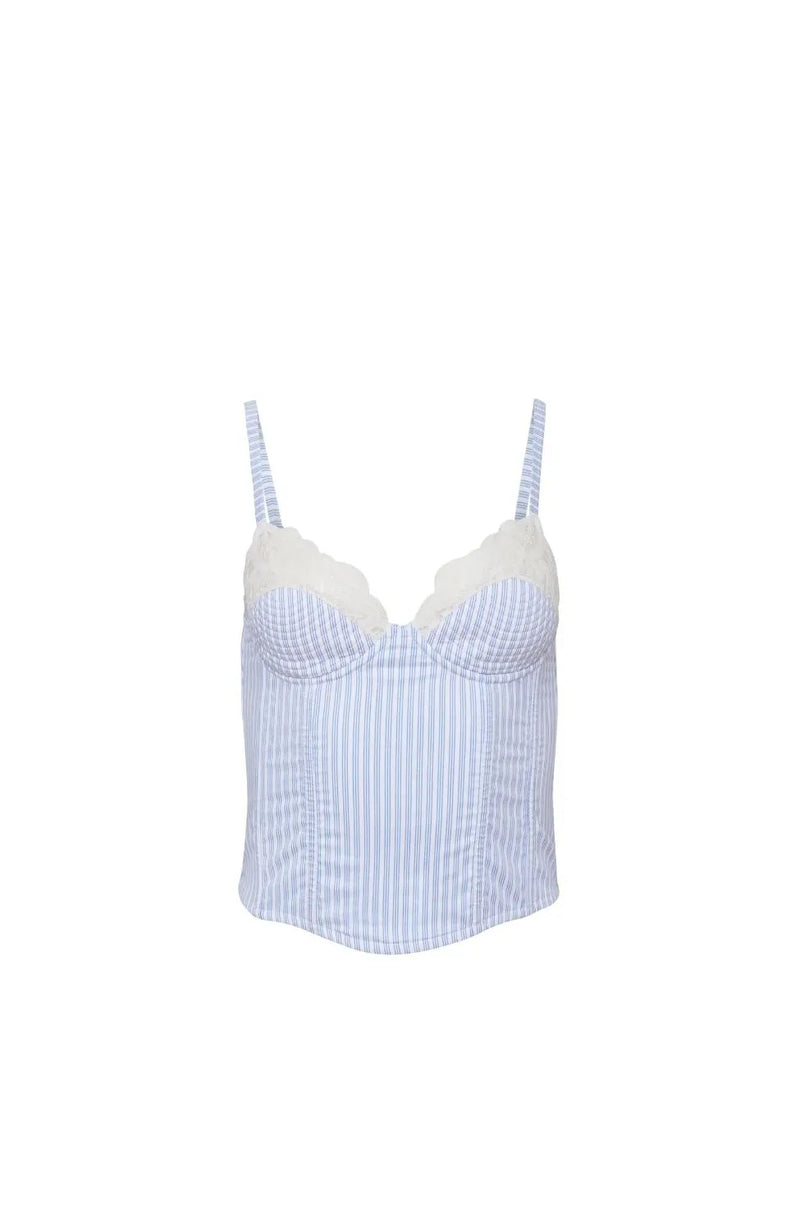 Sheer Lingerie Fleur Du Mal Bras East Hampton Poplin Corset