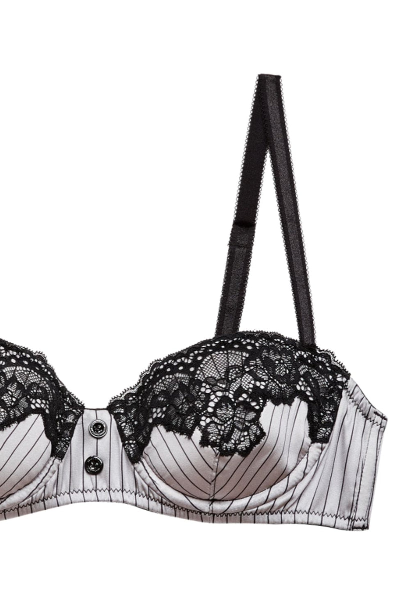 Executive Balconette Padded Bra, Garter and Thong Set-Lingerie Sets-Fleur du Mal-SHEER, SHEER, Luxury lingerie brand, Luxury lingerie Hong Kong, Designer lingerie HK, Designer lingerie online, International luxury lingerie, Luxury lingerie gift ideas, buy lingerie online, Designer lingerie global delivery, Luxury lingerie shipping to Australia, Luxury lingerie shipping to Singapore