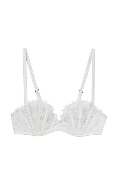 Sheer Lingerie Fleur du Mal Bras Ivory / 1001 / 32A Frankie Lace Boned Balconette Bra