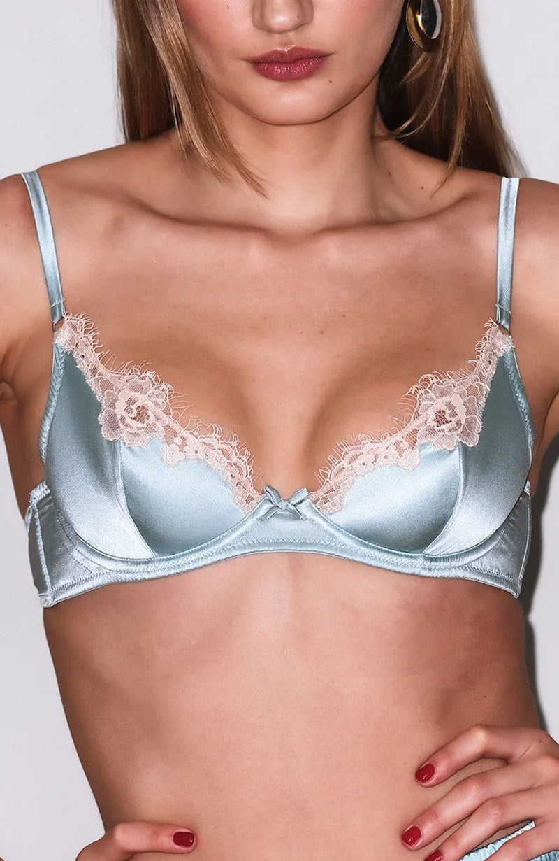 Juliet Lace Demi Bra and Thong Set-Lingerie Sets-Fleur Du Mal-SHEER, SHEER, Luxury lingerie brand, Luxury lingerie Hong Kong, Designer lingerie HK, Designer lingerie online, International luxury lingerie, Luxury lingerie gift ideas, buy lingerie online, Designer lingerie global delivery, Luxury lingerie shipping to Australia, Luxury lingerie shipping to Singapore