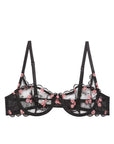 Sheer Lingerie Fleur du Mal Bras Black / 32A Rose and Vine Embroidery Balconette Bra