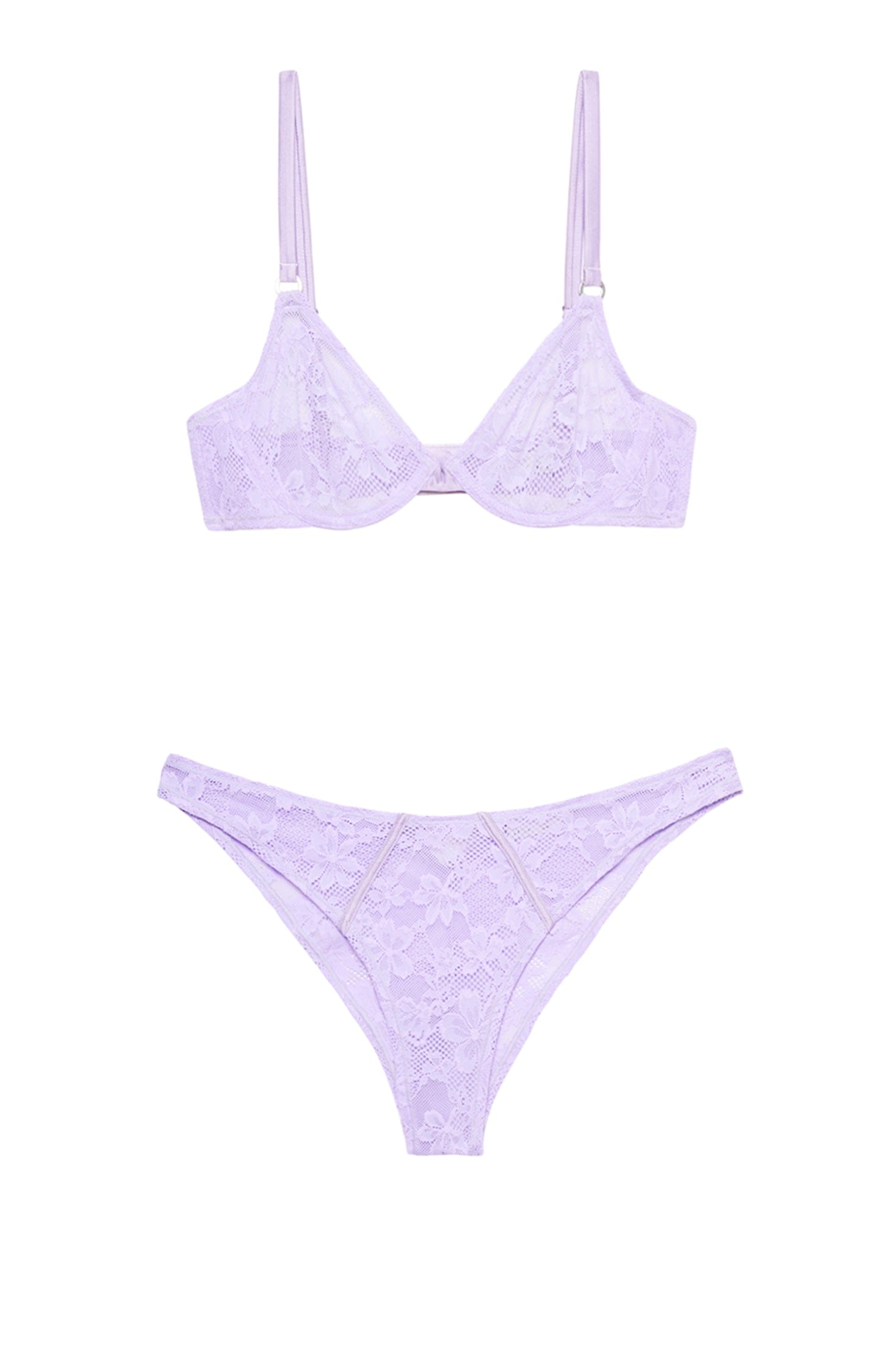 %shop_name_% Fleur Du Mal_Le Stretch Lace Demi Bra and Cheeky Set _ _