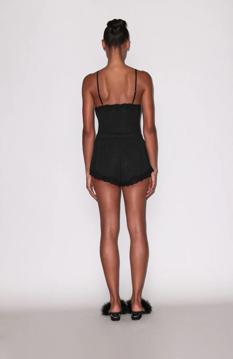 Sheer Lingerie Fleur Du Mal Loungewear Butter Rib Cami & Shorts Set