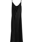 Sheer Lingerie Fleur du Mal Loungewear Black / 1001 / XS Cowl Neck Long Slip Dress