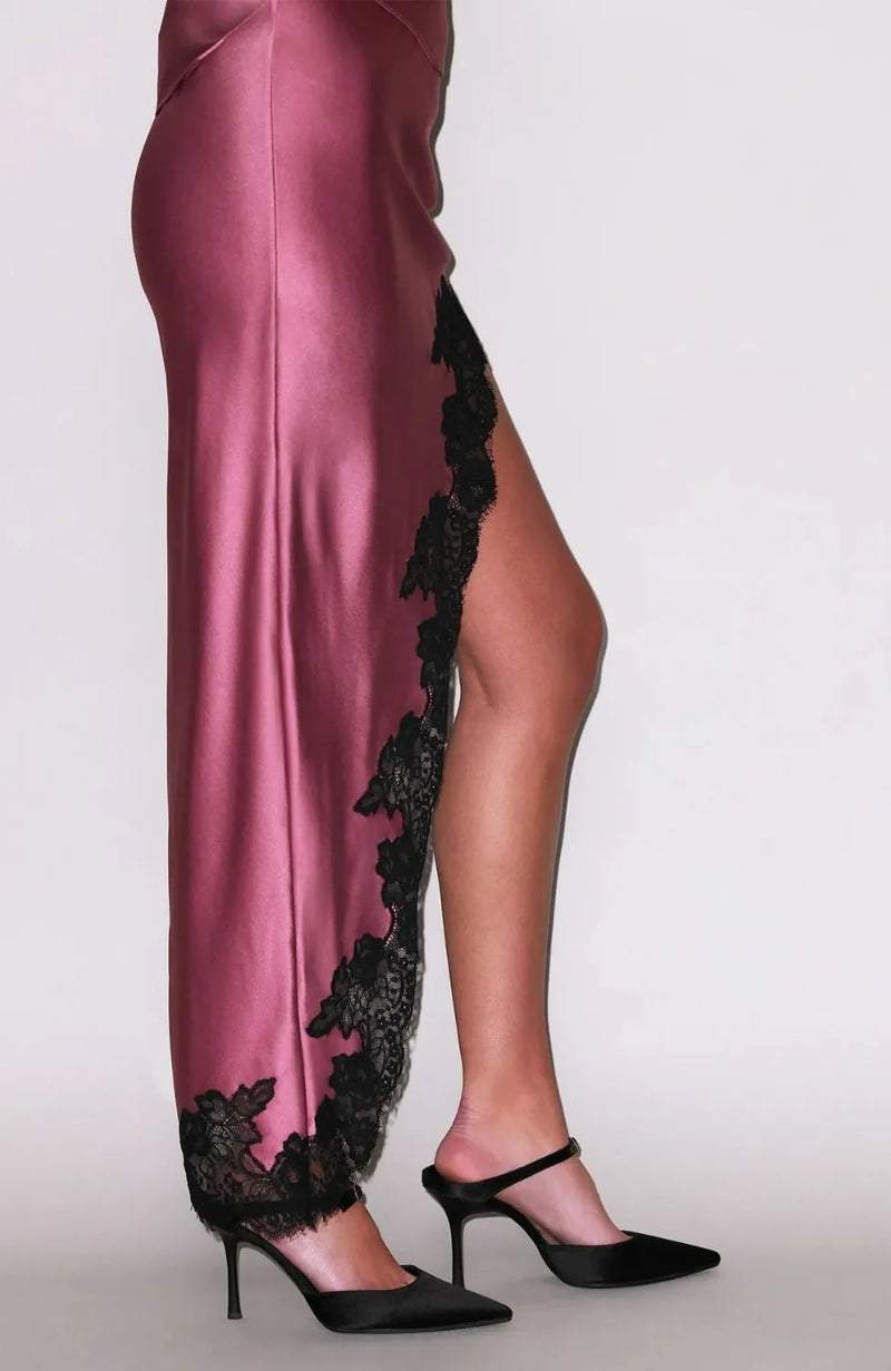 Sheer Lingerie Fleur Du Mal Loungewear Juliet Lace Asymmetrical Skirt