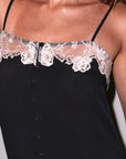 Sheer Lingerie Fleur Du Mal Loungewear Juliet Lace Button slip