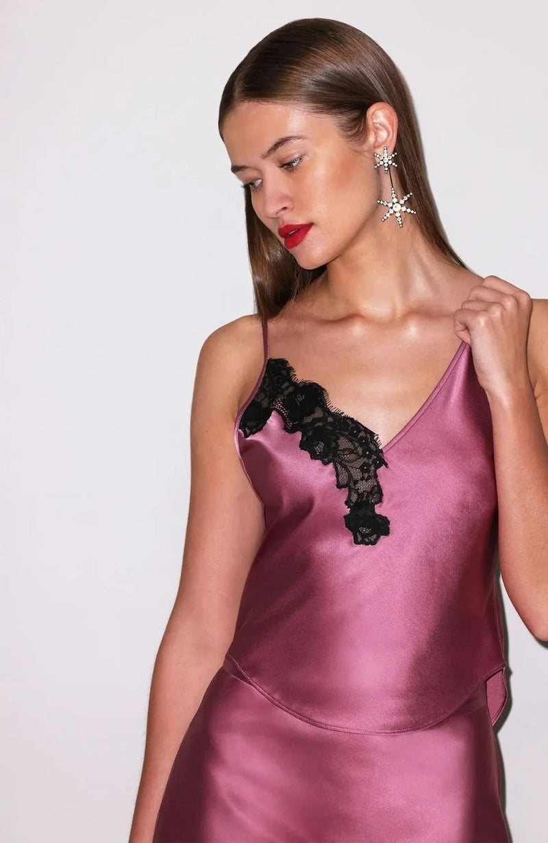 Sheer Lingerie Fleur Du Mal Loungewear Juliet Lace Cami