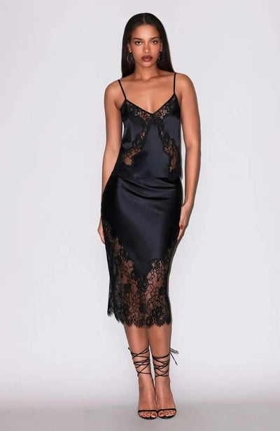Sheer Lingerie Fleur Du Mal Loungewear Juliet Lace Silk Skirt