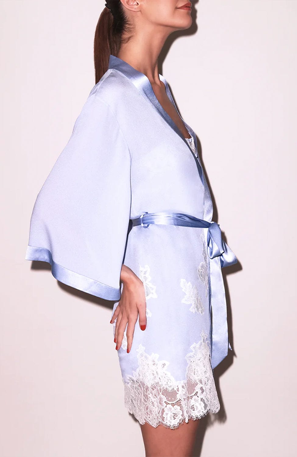 Sheer Lingerie Fleur Du Mal Loungewear Lace Applique Robe