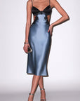 Sheer Lingerie Fleur Du Mal Loungewear Silk and Lace Cutout Slip