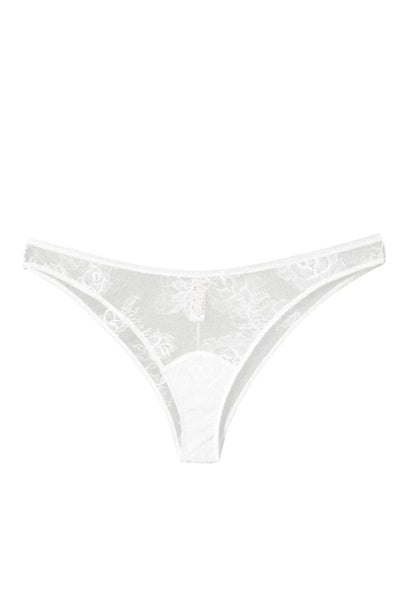 Sheer Lingerie Fleur du Mal Underwear Snow / 9001 / 0 Bouquet Lace Cheeky