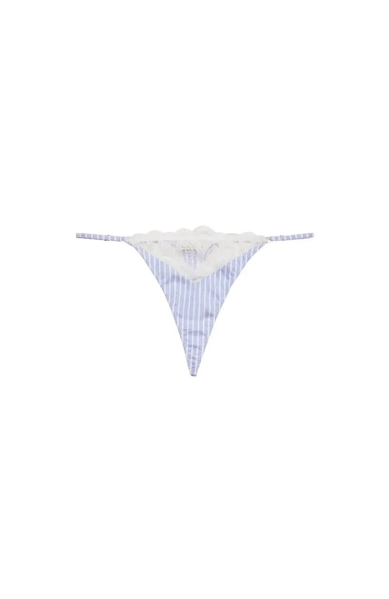Sheer Lingerie Fleur Du Mal Underwear East Hampton Poplin V-String