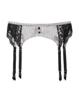 Sheer Lingerie Fleur du Mal Underwear Ash Pinstripe / 1 Executive Garter
