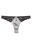 Sheer Lingerie Fleur du Mal Underwear Ash Pinstripe / 1 Executive Thong