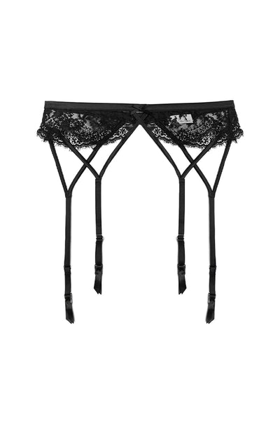 Sheer Lingerie Fleur du Mal Underwear Black / 2502 / 1 Frankie Lace Strappy Garter Belt