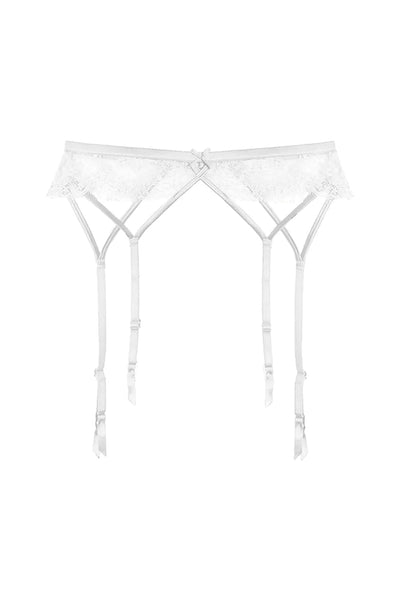 Sheer Lingerie Fleur du Mal Underwear Ivory / 1001 / 1 Frankie Lace Strappy Garter Belt