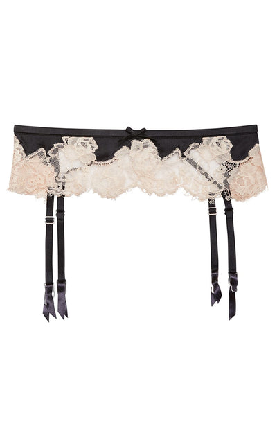 Sheer Lingerie Fleur du Mal Underwear Black / 1 Juliet Lace Garter