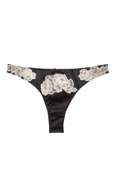 Sheer Lingerie Fleur du Mal Underwear Black / 1 Juliet Lace Thong