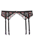 Sheer Lingerie Fleur du Mal Underwear Black / 1 Rose and Vine Embroidery Garter