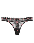 Sheer Lingerie Fleur du Mal Underwear Black / 1 Rose and Vine Embroidery Thong