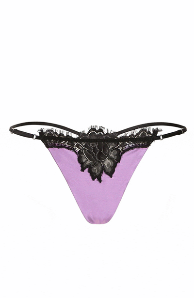 Sheer Lingerie Fleur du Mal Underwear Purple Haze / 2302 / 0 Silk and Lace V String