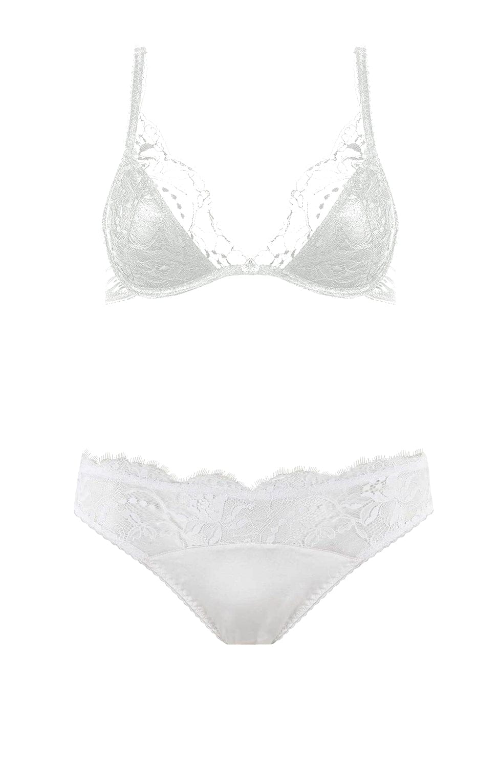 Sheer Lingerie Fleur Of England Lingerie Sets Signature Padded Plunge Bra and Brief Set